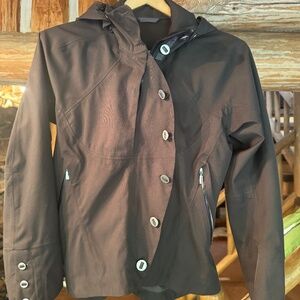 NAU Womens Urbane Jacket Grey Removable Hood Lightweight Waterproof XS